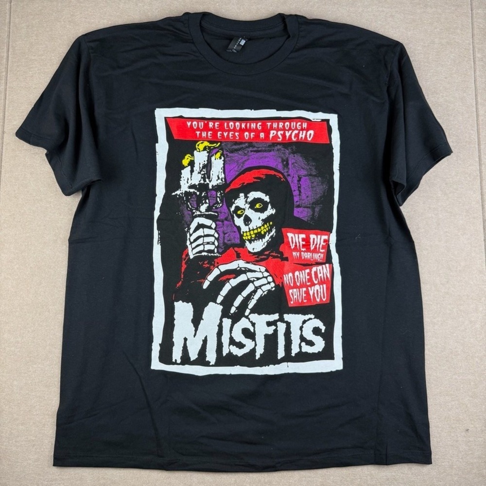 Misfits Shirt Mens XL Black Eyes Of A Psycho Die Die My Darling Punk Rock Band